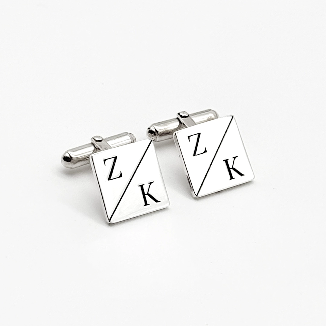 Diagonal Initials Cufflinks
