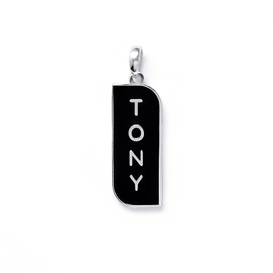 Vertical Name Tag Pendant