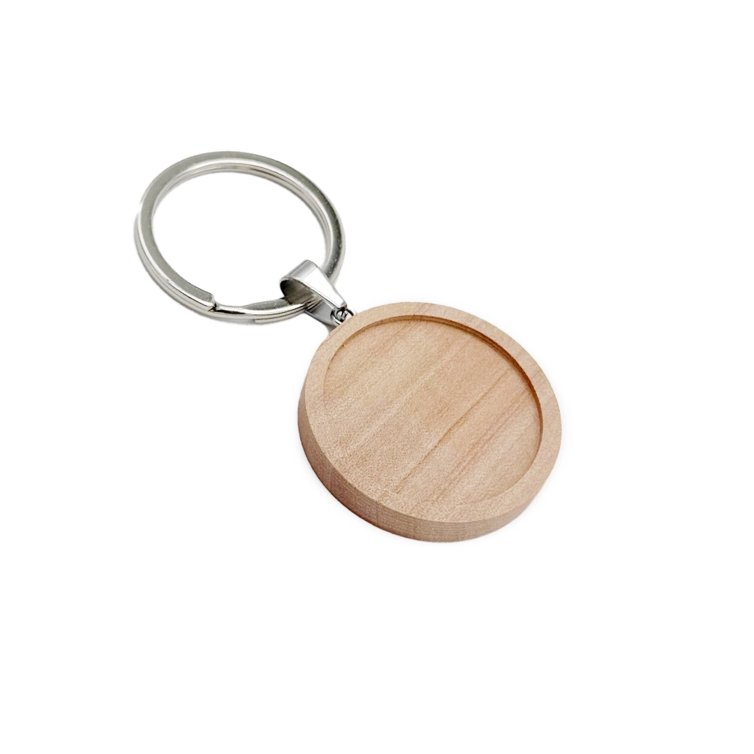 Wooden Grooved Keychain