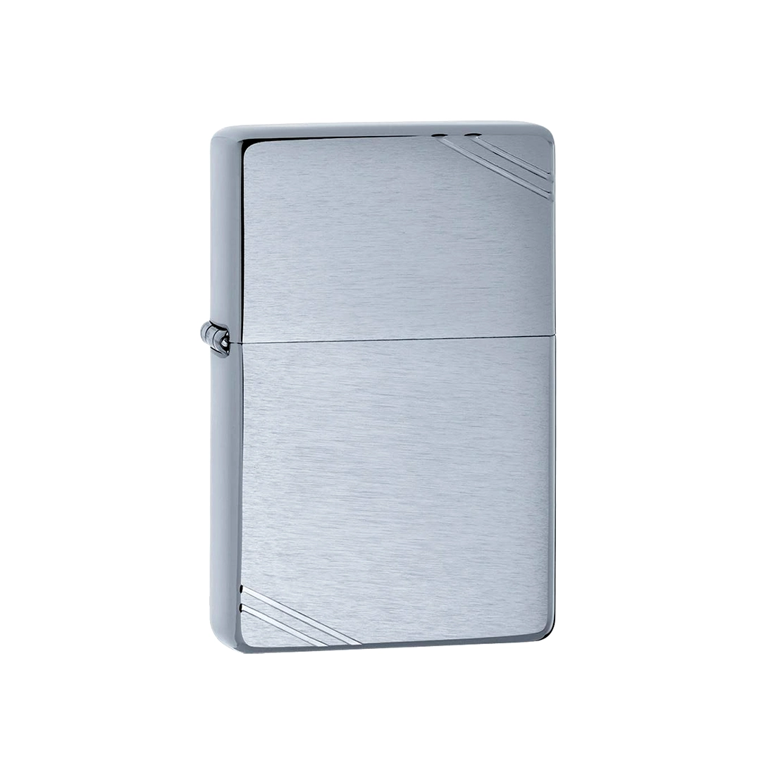 ZIPPO Vintage Brushed Chrome + Slashes