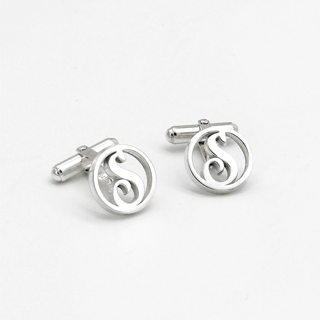 Framed Initials Cut Cufflinks