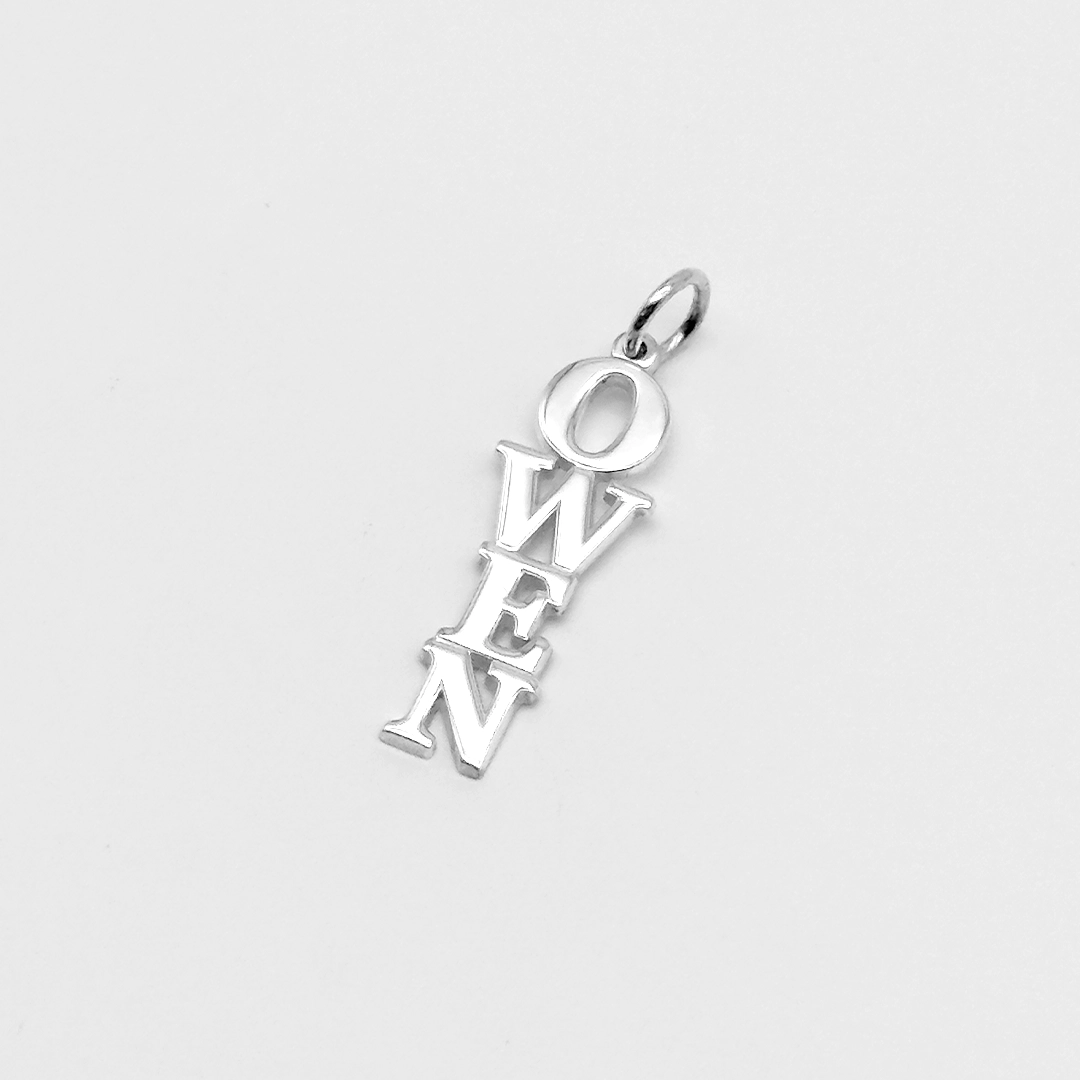 Vertical Name Cut Pendant