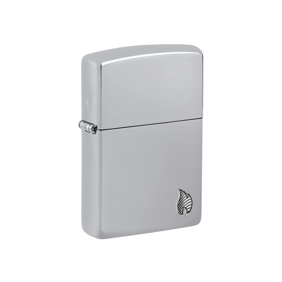ZIPPO Armor High Polish Chrome Flame Design
