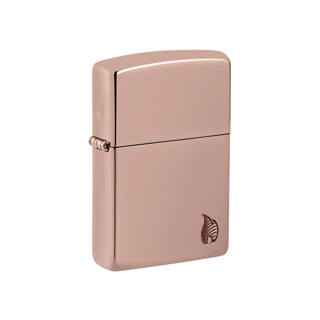 ZIPPO Armor High Polish Rose Gold Flame Design