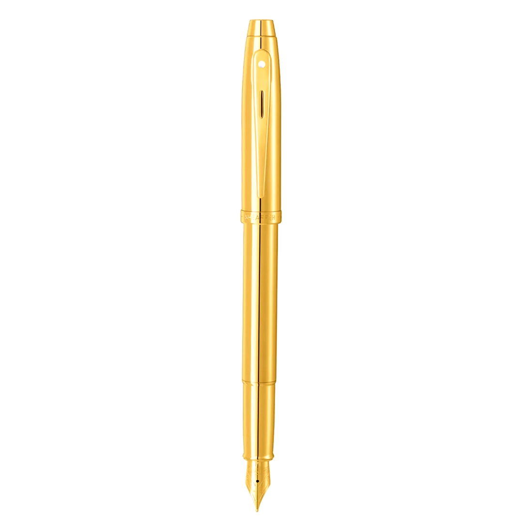 Sheaffer 100 PVD Gold Fountain Pen with PVD Gold Trims